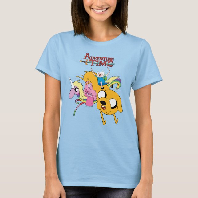 T-shirt Temps d'aventure | Lady, Bubblegum, Finn & Jake (Devant)