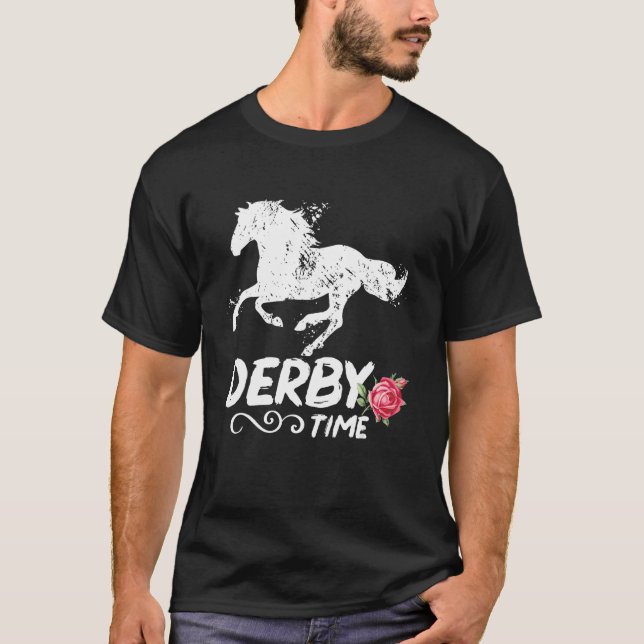 T-shirt Temps de Derby Y tous  Chevaux  Festival de course (Devant)