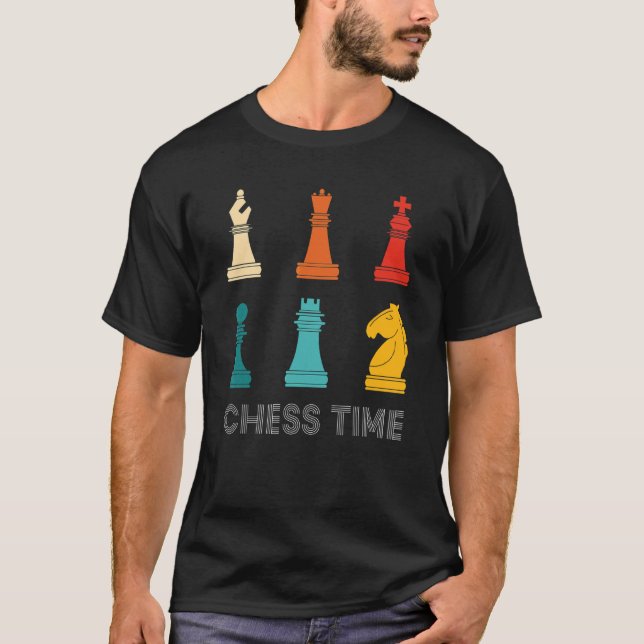 T-shirt Temps de jeu d'échecs vintage (Devant)