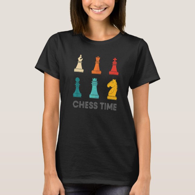 T-shirt Temps de jeu d'échecs vintage (Devant)