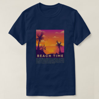 T-shirt Temps de Plage Vibes d'Été : T Tropical Coucher de