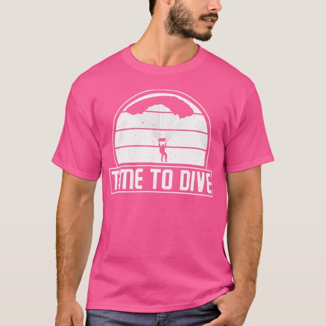 T-shirt Temps De Plongée Skydiving Parachute (Devant)