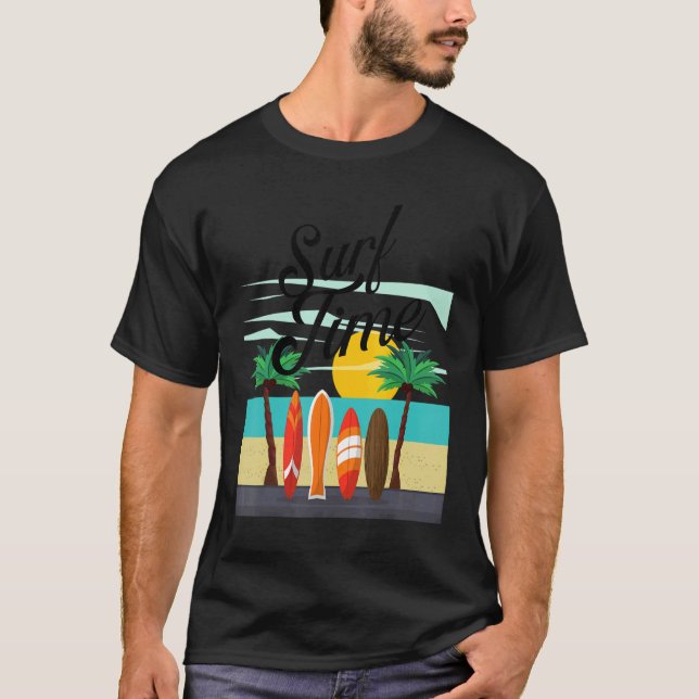 T-shirt Temps De surf Pour Surfer Vacation Surf Été_3 (Devant)