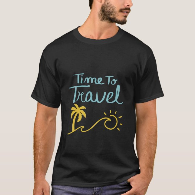 T-shirt Temps De Voyage Plage (Devant)