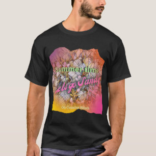 T-shirt Temps d'été Allons-y en sablonneux sur la plage de