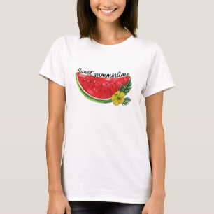 T-shirt Temps d'été doux   Watercolor Watermelon