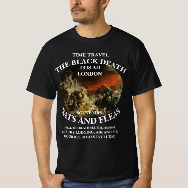 T-SHIRT TEMPS MACHINE VOYAGE LONDRES BLACK DEATH PLAGUE 13 (Devant)