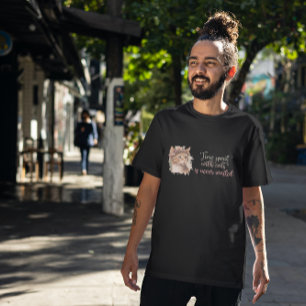T-shirt Temps passé avec chats mignon Chat Aquarelle Desig