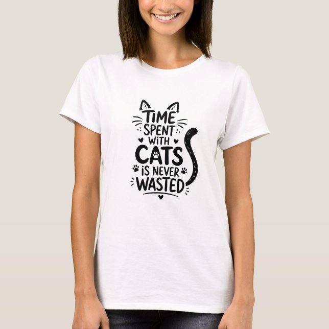 T-shirt Temps Passé Avec Des Chats (Devant)