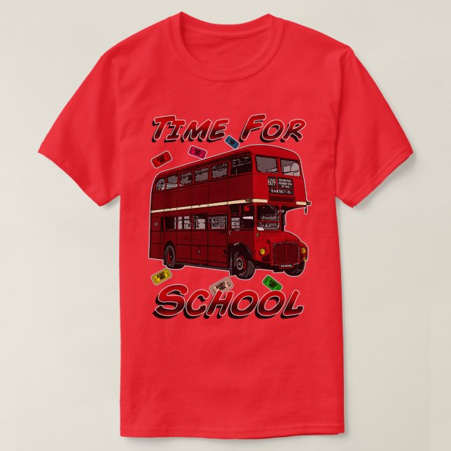 T-shirt Temps Pour Le Bus Scolaire 2 (Design devant)