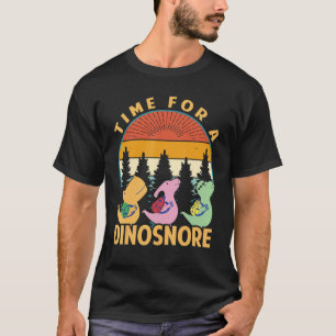 T-shirt Temps Pour Un Dinosnore Dinosaures Dormir Camping