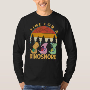 T-shirt Temps Pour Un Dinosnore Dinosaures Dormir Camping