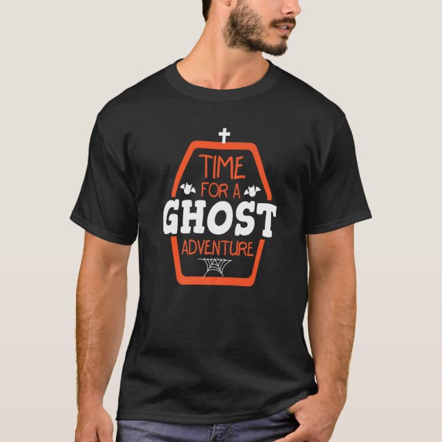 T-shirt Temps Pour Une Aventure Fantôme Halloween Fantôme (Devant)