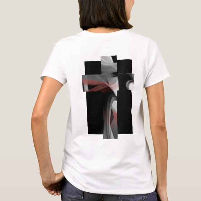 T-shirt tendance Abstraite Black White Powdery (Créateur téléchargé)