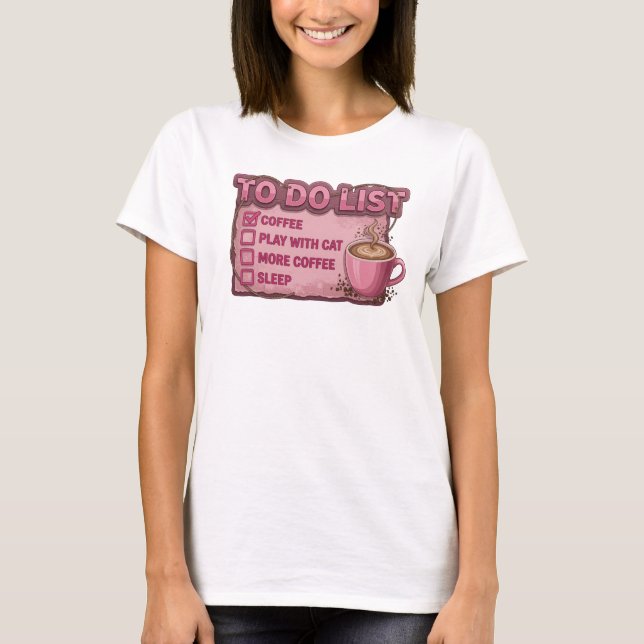 T-shirt tendance COFFEE ROSE JOUER AVEC LE CHAT Fa (Devant)