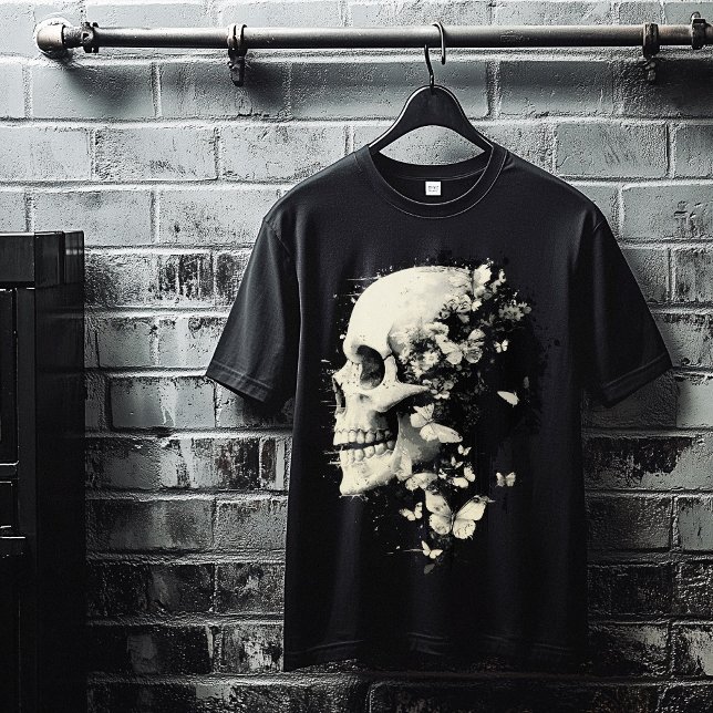T-shirt Tendance Grungecore Fleurs de crâne gothique Emo Y (Trendy Grungecore Skull Flowers Gothic Emo Y2K T-Shirt)