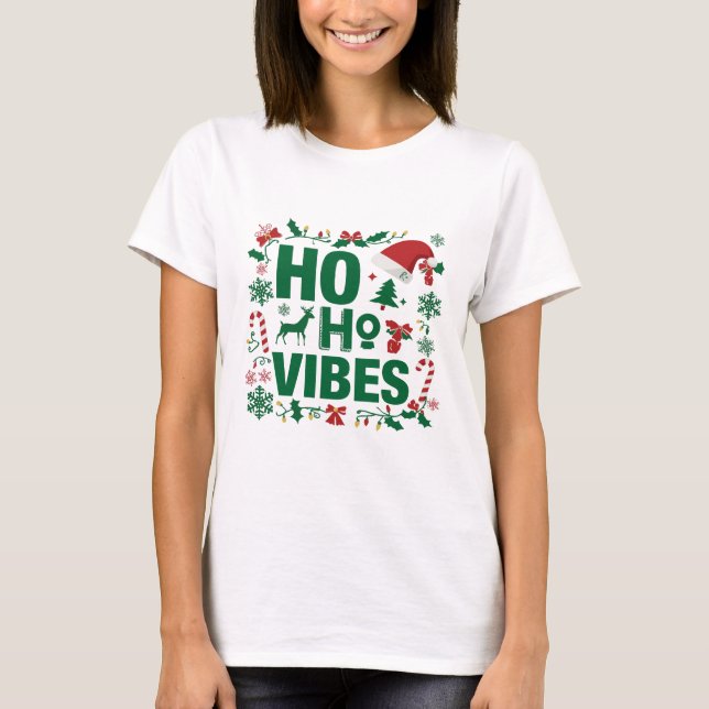 T-shirt Tendance Ho Ho Ho Holiday Party Tee (Devant)