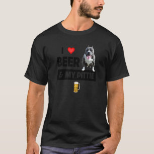T-shirt Tendance J'aime La Bière Et Ma Maman Papa Pitbull