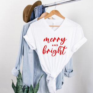 T-shirt Tendance Joyeux et Lumineux Rouge Vacances Script