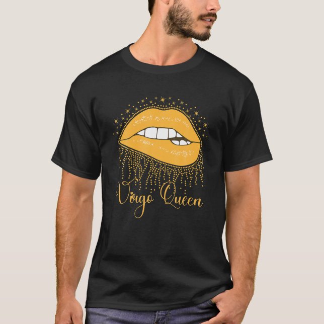 T-shirt Tendance Lip Biting Virgo Queen Lips Drips Graphic (Devant)