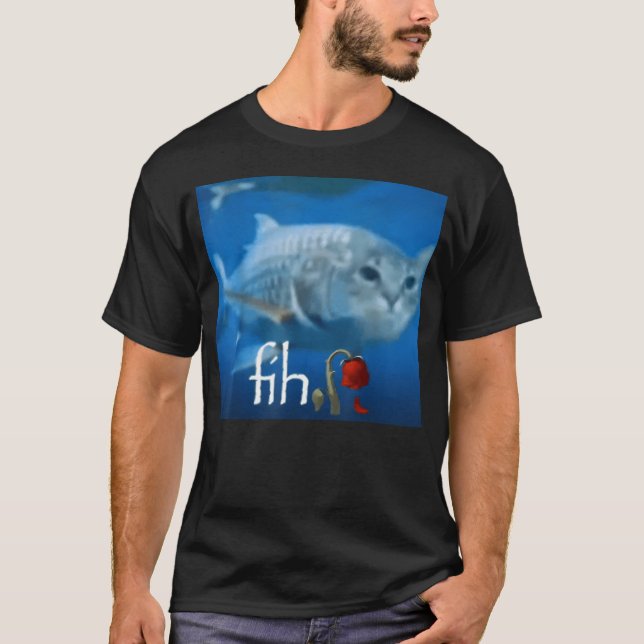 T-shirt Tendance Mème de Poisson Chat Drôle Fih - Ai (Devant)