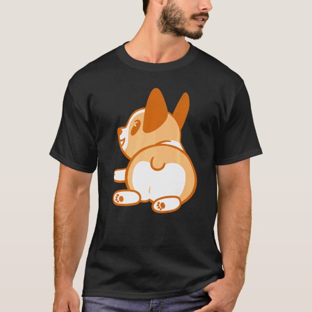 T-shirt Tendance Mignon Corgi Derrière Premium (Devant)