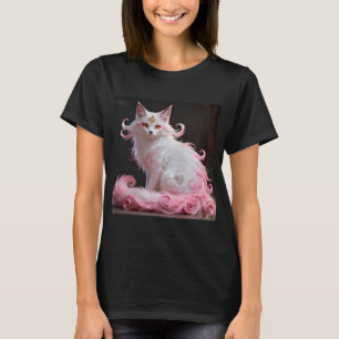 T-shirt Tendance Portrait de Kitsune Renard Japonais Rose