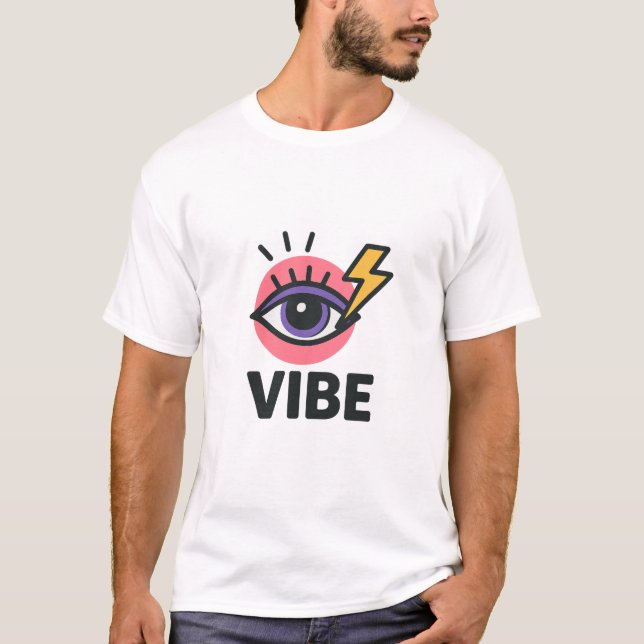 T-shirt Tendance Vibe esthétique - Oeil avec éclair (Devant)