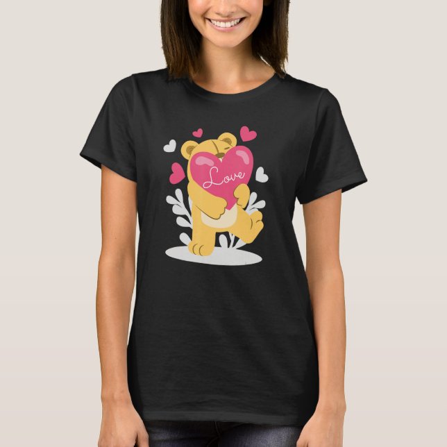 T-shirt Tenderhearted Bear Valentines Day a Couple Matchin (Devant)