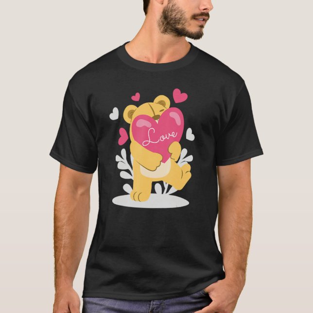 T-shirt Tenderhearted Bear Valentines Day a Couple Matchin (Devant)
