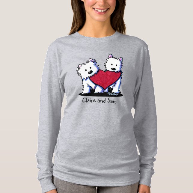 T-shirt Tendre Terrier Westie  (Devant)