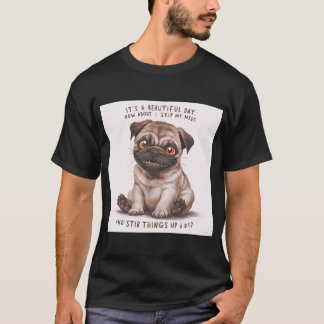 T-shirt Tendres pug à l'aquarelle creusent