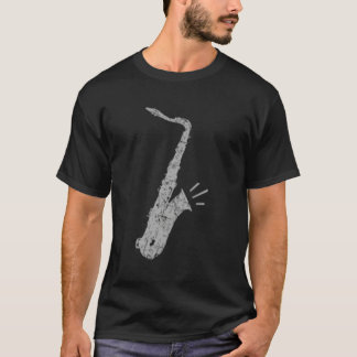T-shirt Teneur Saxophone Gray Saxophoniste Gauche Sax