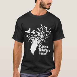 T-shirt Tenez Taïwan libre avec les oiseaux de la paix qui