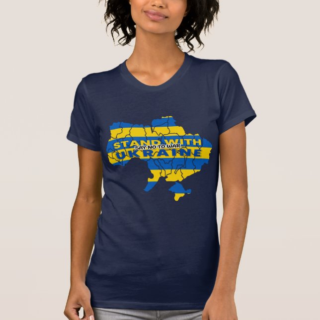 T-shirt Tenez-vous avec l'Ukraine (Devant)
