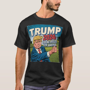 T-shirt Tenez-Vous Avec Trump 2024 Pour Braver Les Bullets