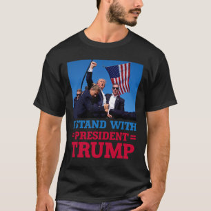 T-shirt Tenez-Vous Contre Le Président Trump Après Les Tir