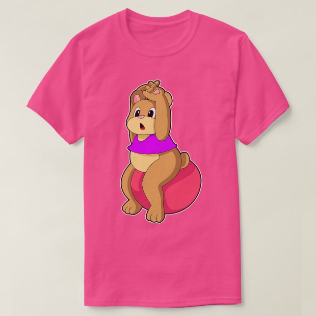 T-shirt Tenez-vous en forme avec balle d'exercice (Design devant)