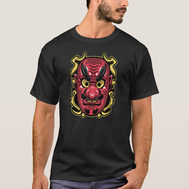T-shirt Tengu japonais Créature Folklore Masque 2 (Devant)