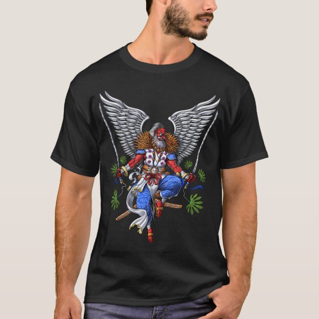 T-shirt Tengu samouraï japonais (Devant)