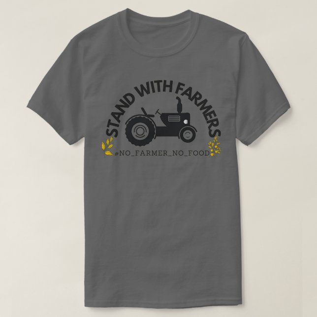 T-shirt tenir debout avec l'agriculteur (Design devant)