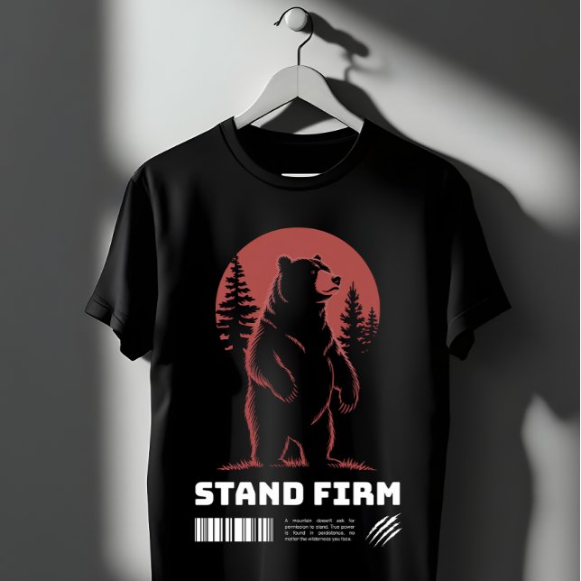 T-shirt Tenir ferme Ours – Graphisme de force et de faune  (Créateur téléchargé)