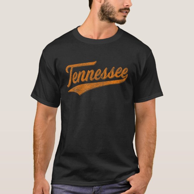 T-SHIRT TENNESSEE BASEBALL SPORTS SCRIPT CURSIVE FLAG SWOO (Devant)