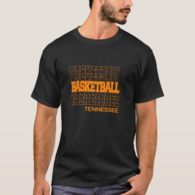 T-shirt Tennessee de basket-ball en lettres empilées moder (Devant)