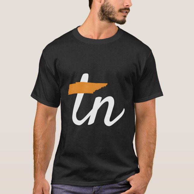T-shirt Tennessee Home State Drapeau Orange Et Blanc Scrip (Devant)