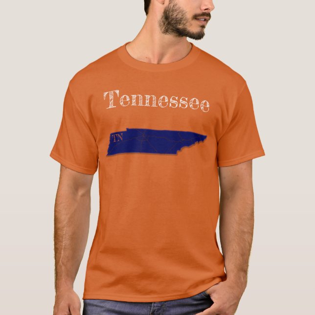 T-shirt Tennessee Interstates [Conception bleue de la mari (Devant)