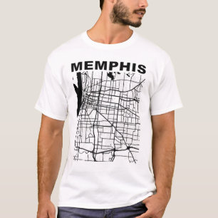 T-shirt Tennessee Souvenir Memphis City Street Carte