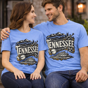 T-shirt Tennessee State Heritage Musique Art Montagnes fum
