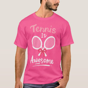 T-shirt Tennis Amusant Est Magnifique Cute Rose Bow Cross