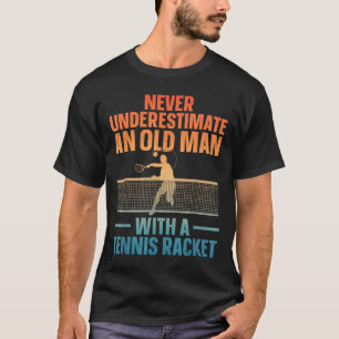 T-shirt Tennis Art Pour Hommes Grandpa Tennis Lover Pla